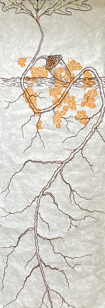 Kathy Strauss print, White Oak Catkins, Next Generation