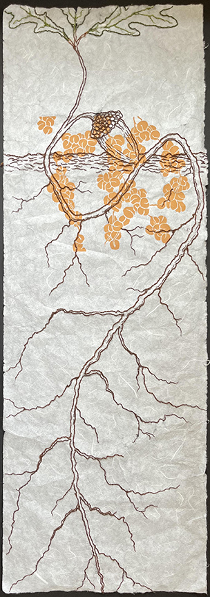 Kathy Strauss print, White Oak Catkins, Next Generation